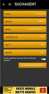 Suchagent DeinSportTV App